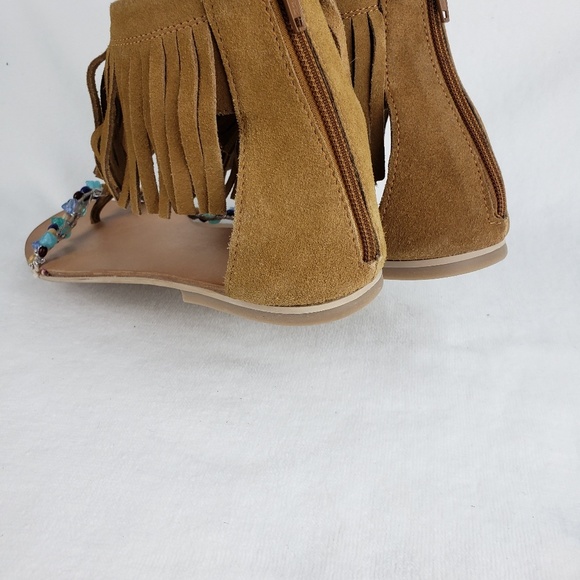Rebels Women's Ankle Strap Sandals Suede Fringed - Picture 7 of 8